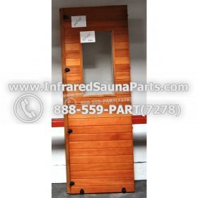 WOOD SAUNA WALLS - HEMLOCK WOOD SAUNA PANEL WITH GLASS ( 69.5" x 25" ) L R 2